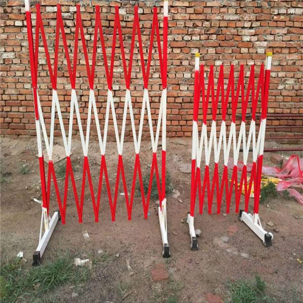 紅白色伸縮防護欄 配電站柵欄 安全防護隔離網移動式